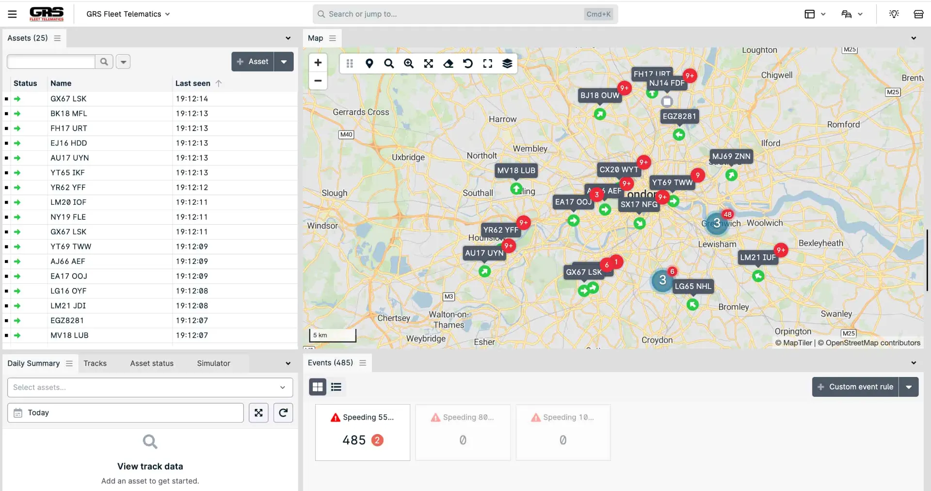 Desktop Dashboard - Fleet Tracking Interface